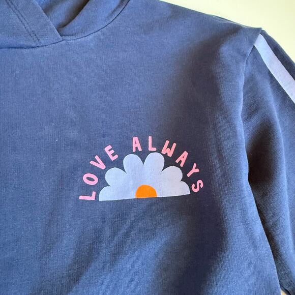 Hanna Andersson Navy Blue Love Always Hooded Top 100 cm US 4 - Picture 4 of 11